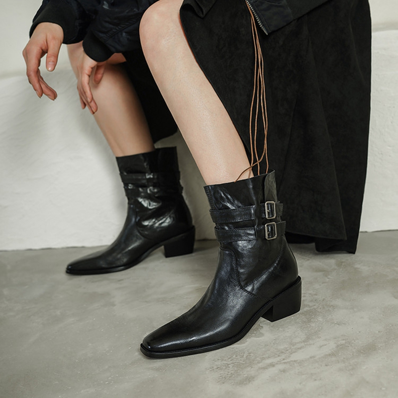 NEW Autumn Women Boots Genuine - Leather Classic Strap ulasan dan harga