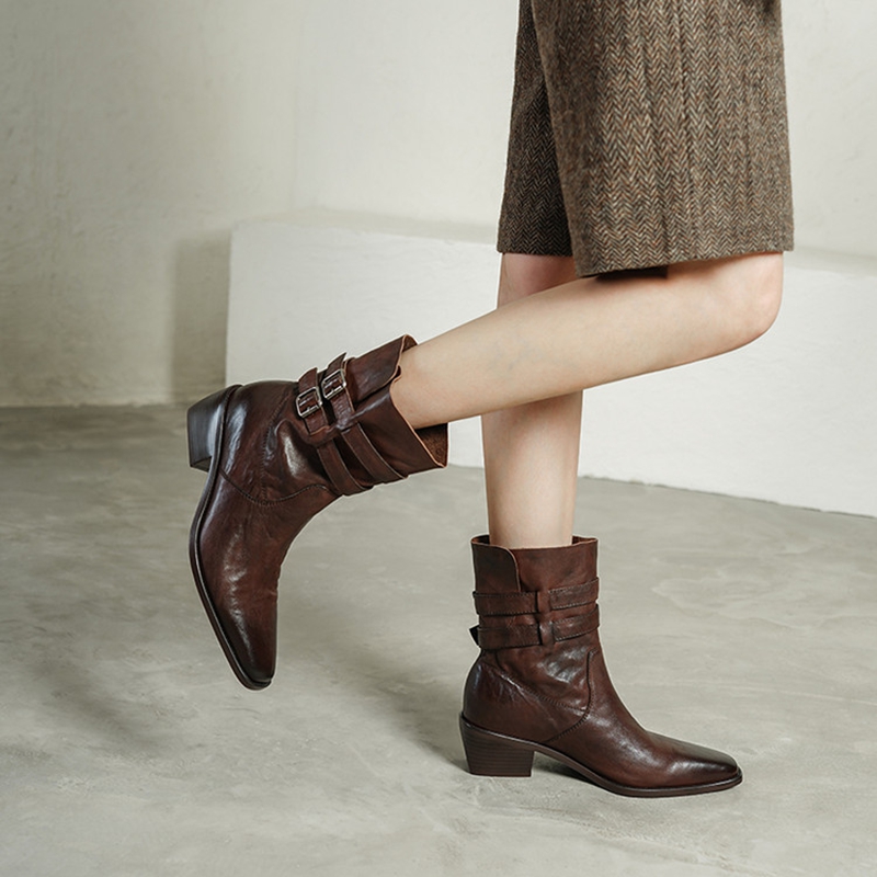 NEW Autumn Women Boots Genuine - Leather Classic Strap ulasan dan harga