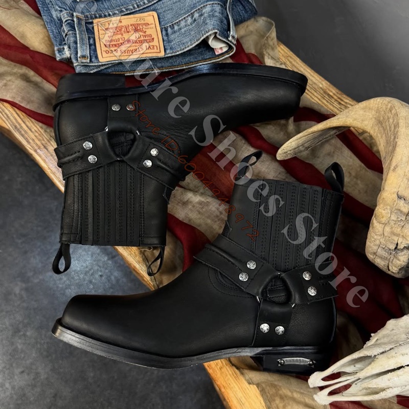 Retro Biker Cowboy Style Men A - Leather Classic Strap ulasan dan harga