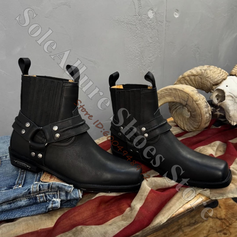 Retro Biker Cowboy Style Men A - Leather Classic Strap ulasan dan harga