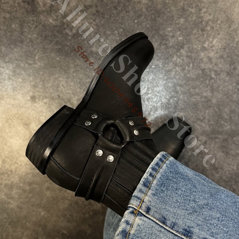 Retro Biker Cowboy Style Men A - Leather Classic Strap ulasan dan harga