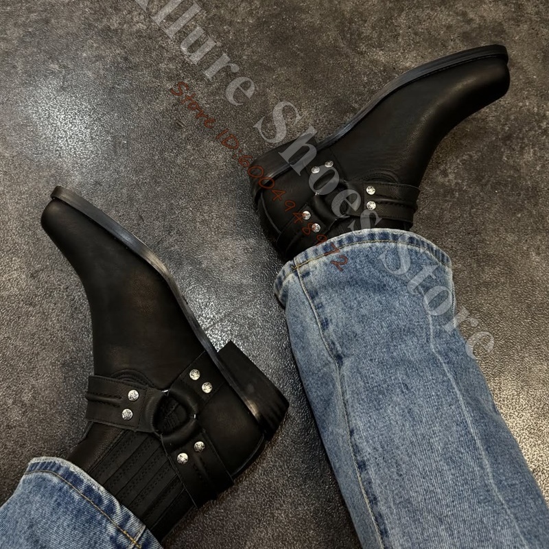 Retro Biker Cowboy Style Men A - Leather Classic Strap ulasan dan harga