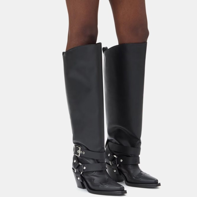 Women's Black Leather Knee Hig - Leather Classic Strap ulasan dan harga