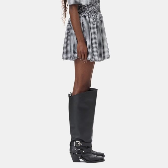 Women's Black Leather Knee Hig - Leather Classic Strap ulasan dan harga